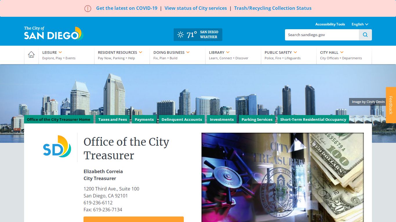 Office of the City Treasurer | City of San Diego Official Website