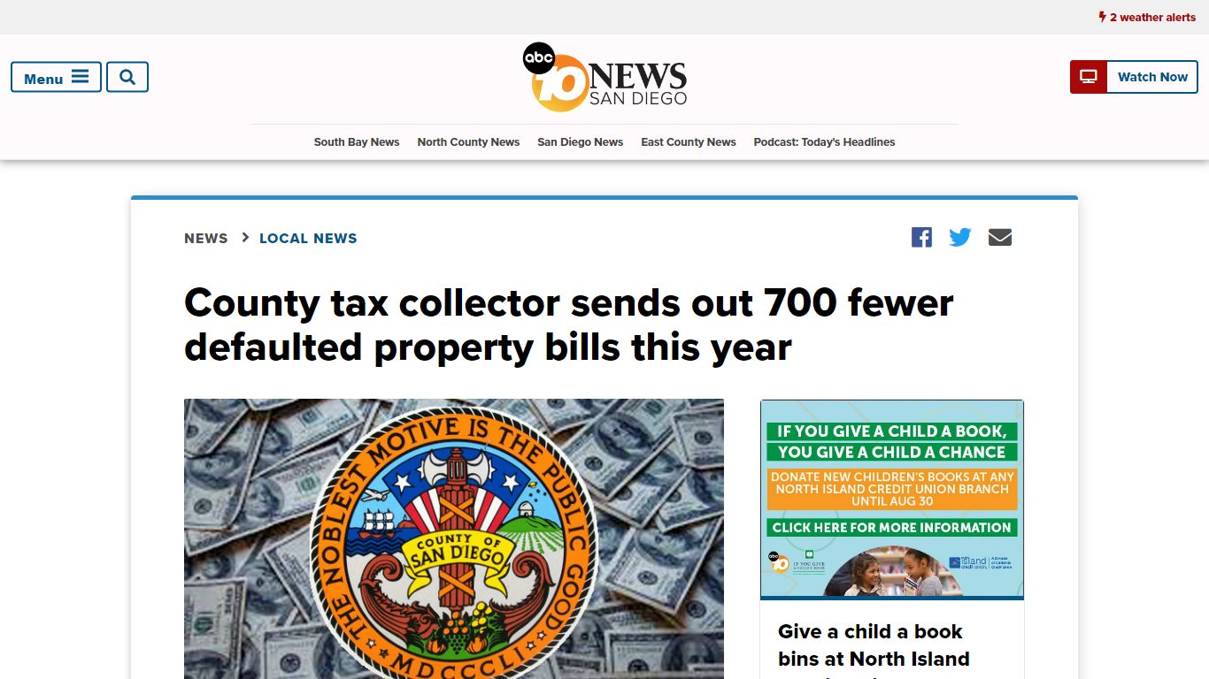 County tax collector sends out 700 fewer defaulted property bills this year